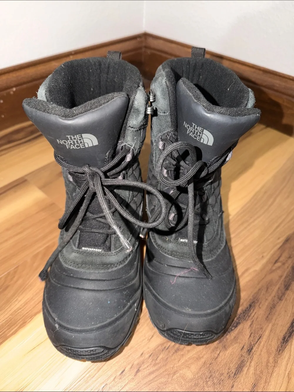 The North Face Kids Black Quilted Snow Boots